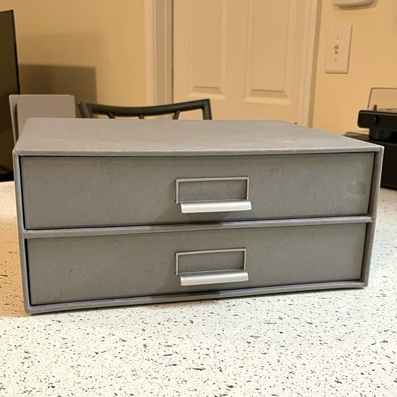Grey Desktop 2-Drawer Storage - Picture 2 of 12